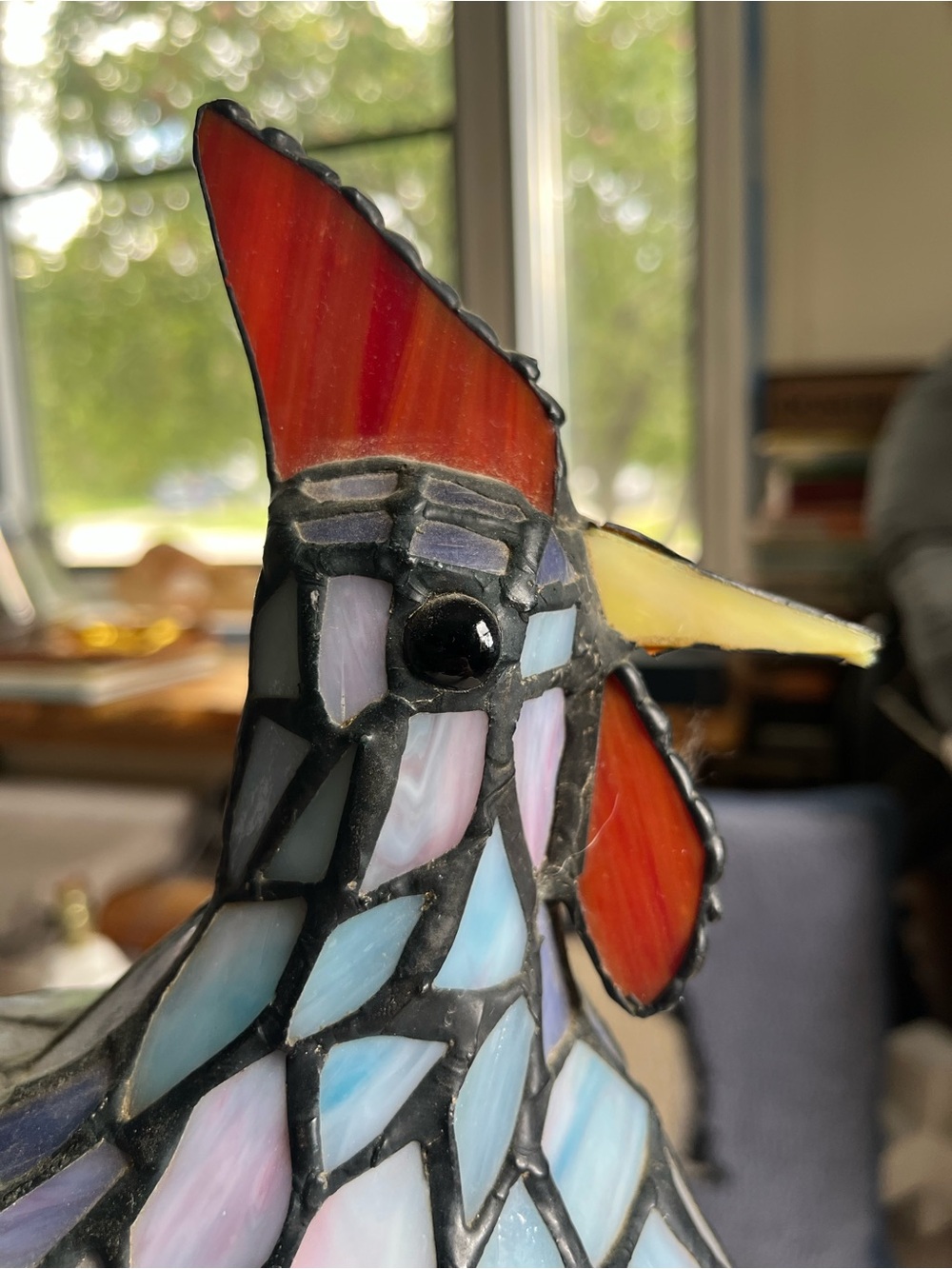 VTG Tiffany stained glass rooster - Picture 6 of 16